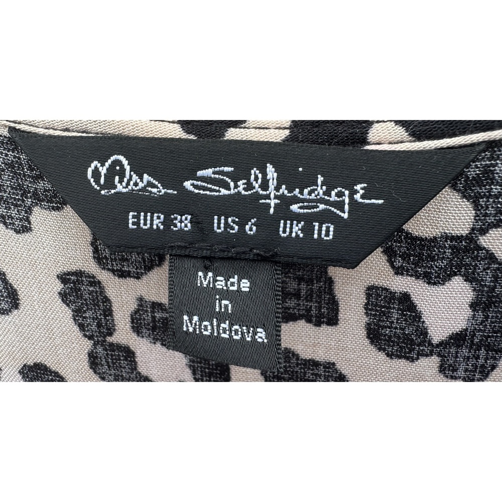 Miss Selfridge Wrap Dress‎ in pinkish beige and black Size 6 - Picture 4 of 4